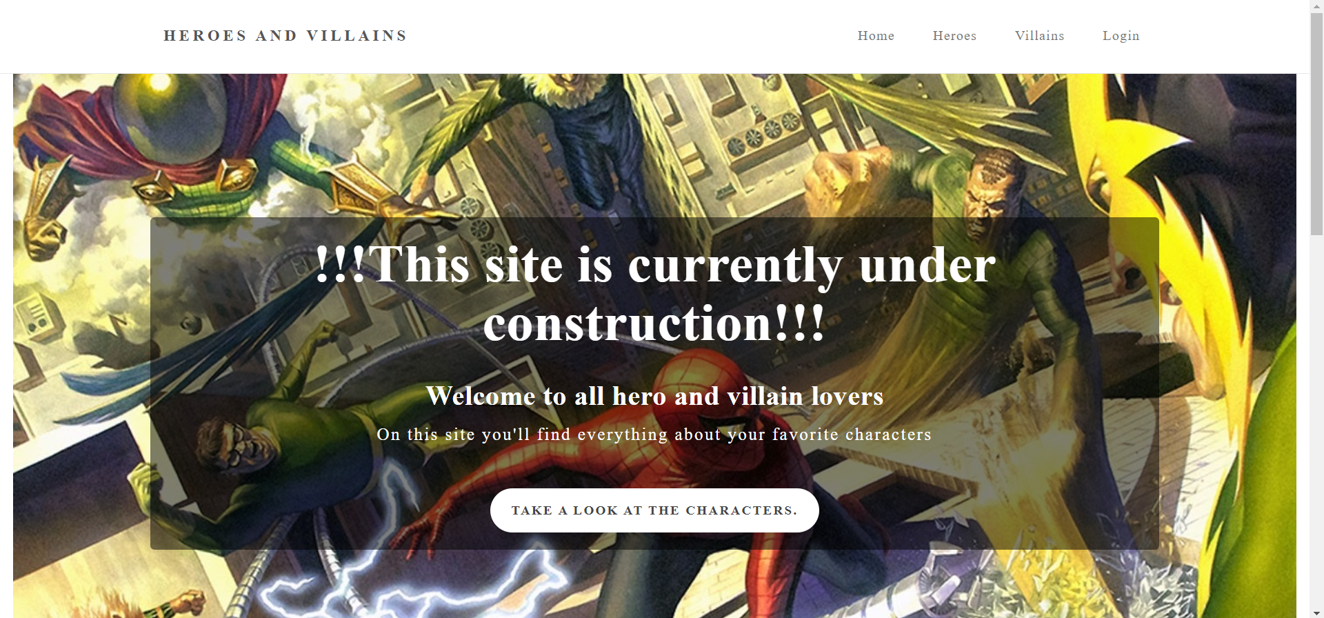 Superheroes website Superheroes website